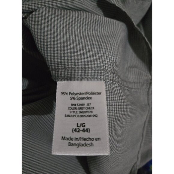 Swiss Tech Mens Gray Check Long Sleeve Button Front Shirt Size Large Roll Tab - Picture 8 of 10
